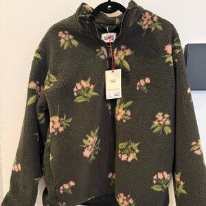 Woolrich Adult Floral Zip-Up Fleece Jacket - Olive Green various sizes